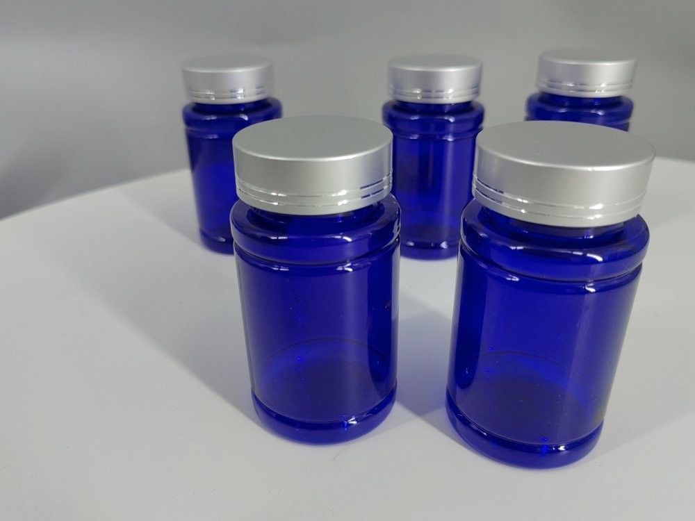 Plastic Vitamin Supplement Butelka PET Kapsuła Tabletka Tabletka Butelka Błękitna 100 ml 120 ml Plastikowy pojemnik Butelka leków