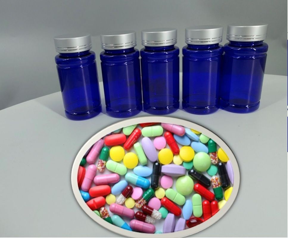 Plastic Vitamin Supplement Butelka PET Kapsuła Tabletka Tabletka Butelka Błękitna 100 ml 120 ml Plastikowy pojemnik Butelka leków