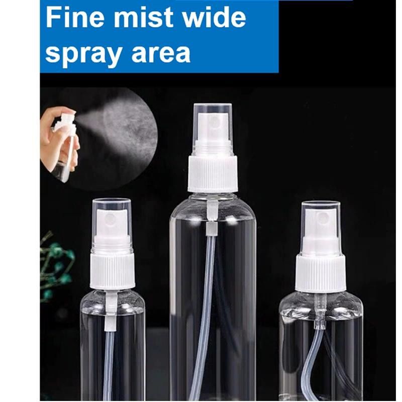 Rozmiar podróżny przenośny pusty plastikowy alkohol PET Spray butelka dezynfektor do rąk Biały spray pompa ciało plastikowa butelka spray