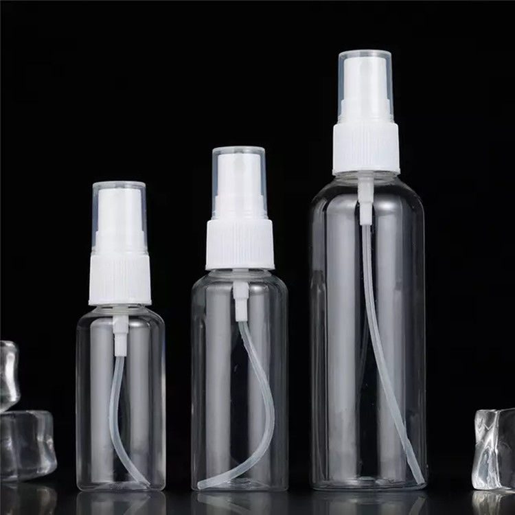Rozmiar podróżny przenośny pusty plastikowy alkohol PET Spray butelka dezynfektor do rąk Biały spray pompa ciało plastikowa butelka spray