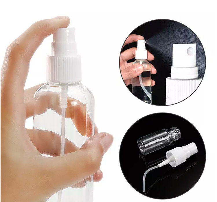 Rozmiar podróżny przenośny pusty plastikowy alkohol PET Spray butelka dezynfektor do rąk Biały spray pompa ciało plastikowa butelka spray
