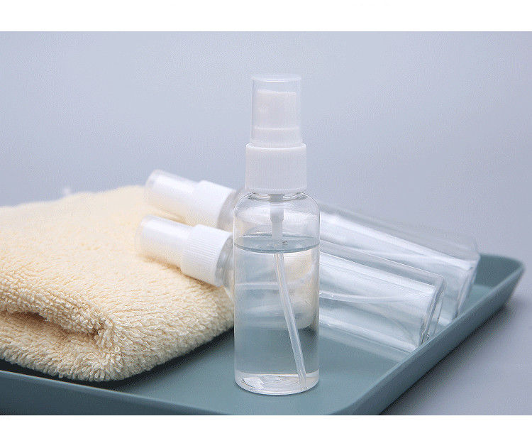 kosmetyczny 30ml 50ml 60ml 100ml 120ml okrągła pusta butelka z plastikowym sprayem PET do perfum