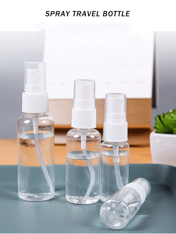 30 ml 60 ml 100 ml powtórnie wypełniający się alkohol przezroczyste przezroczyste Pustkie plastikowe butelki do oprysku PET butelka do oprysku z spryskarzem do cienkiej mgły