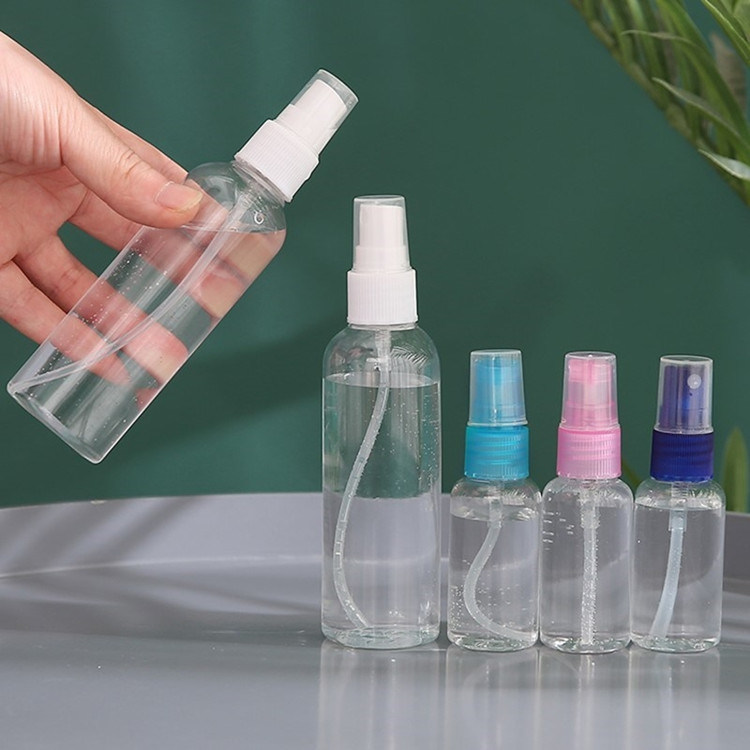 30 ml 60 ml 100 ml powtórnie wypełniający się alkohol przezroczyste przezroczyste Pustkie plastikowe butelki do oprysku PET butelka do oprysku z spryskarzem do cienkiej mgły