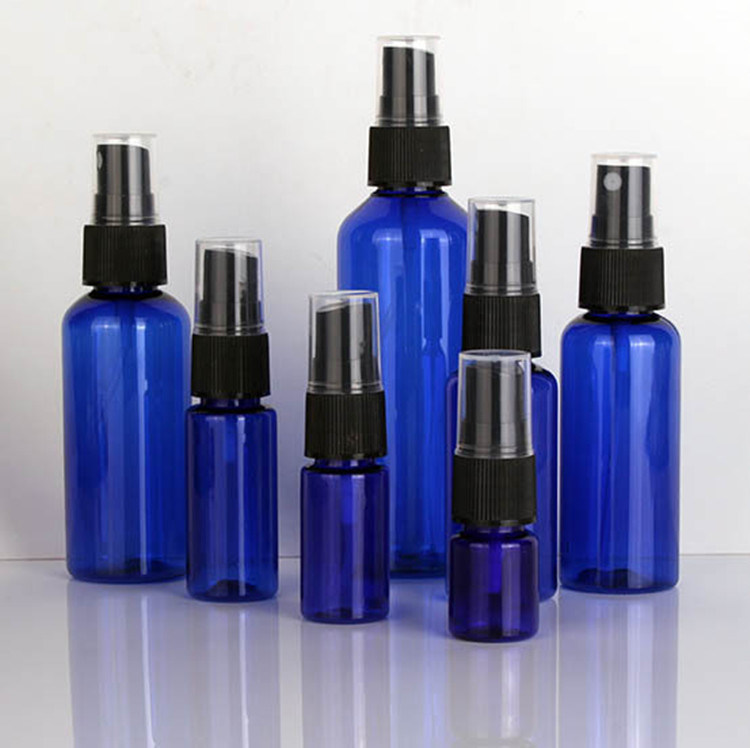 60 ml 120 ml 355 ml niebieski Plastic Hand Sanitizer Skincare Shampoo Spray Butelka PET Kosmetyczny przejrzysty Plastic sprayer Bottles