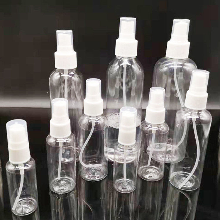 PET Pustka plastikowa butelka do spryskowania mgły przezroczysta Alkohoł perfumujący Butelki do spryskowania plastikowe do ponownego napełnienia z pompą do spryskowania mgły