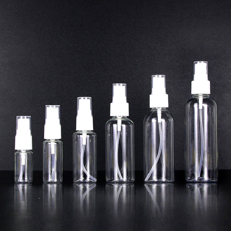 PET Pustka plastikowa butelka do spryskowania mgły przezroczysta Alkohoł perfumujący Butelki do spryskowania plastikowe do ponownego napełnienia z pompą do spryskowania mgły