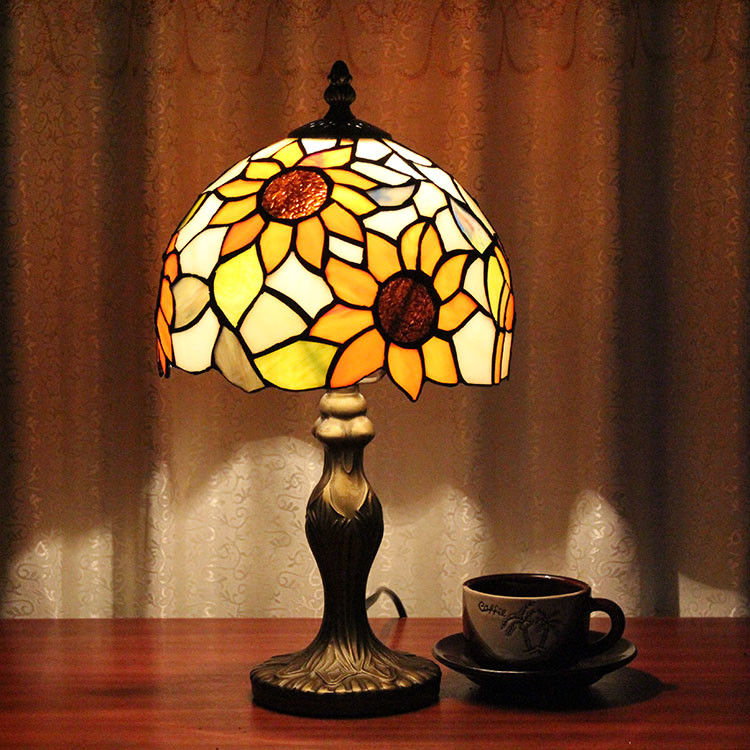 Europejski kwiat retro kreatywna nostalgia kawiarnia sypialnia salon czytanie światło lampy lampy biurowe luksusowe lampy nocne
