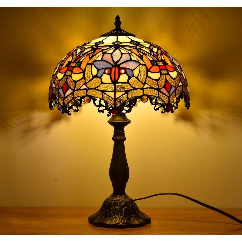 12-calowa europejska amerykańska pasterska retro łosia witrażowa lampa stołowa pokój sypialny pokój obok lampy prezentowej