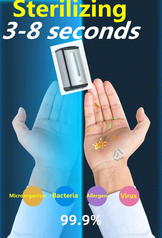 Czyste pomieszczenie Biuro Hotel Fabryka farmaceutyczna Automatyczny mydło ręcznie wolne ze stali nierdzewnej 304 Automatyczny sterylizator ręczny